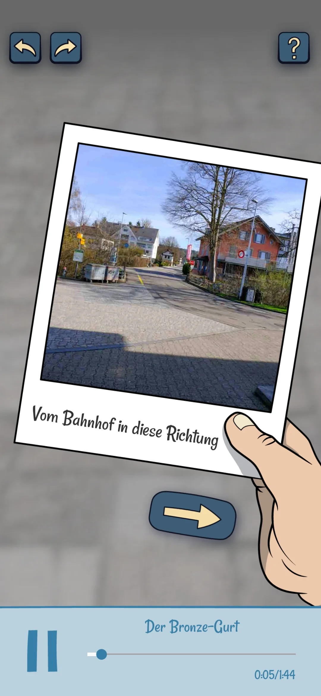 Die Bilder zeigen den Weg. Ein Screenshot von einer Seite in der App.